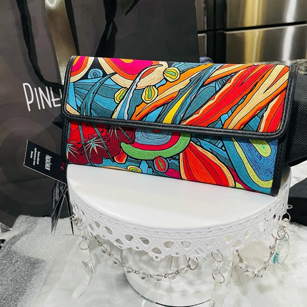 NWT PINEDA COVALIN LEATHER AND SILK WALLET